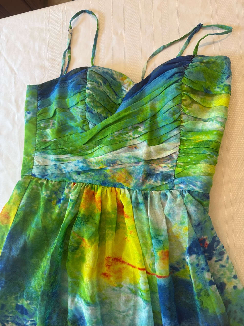 Robbie Bee beautiful colorful rouched top maxi dress